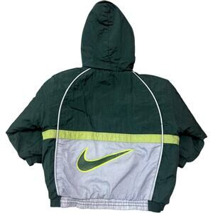 Nike Swoosh Green & Gray 90s Vintage Puffer Jacket